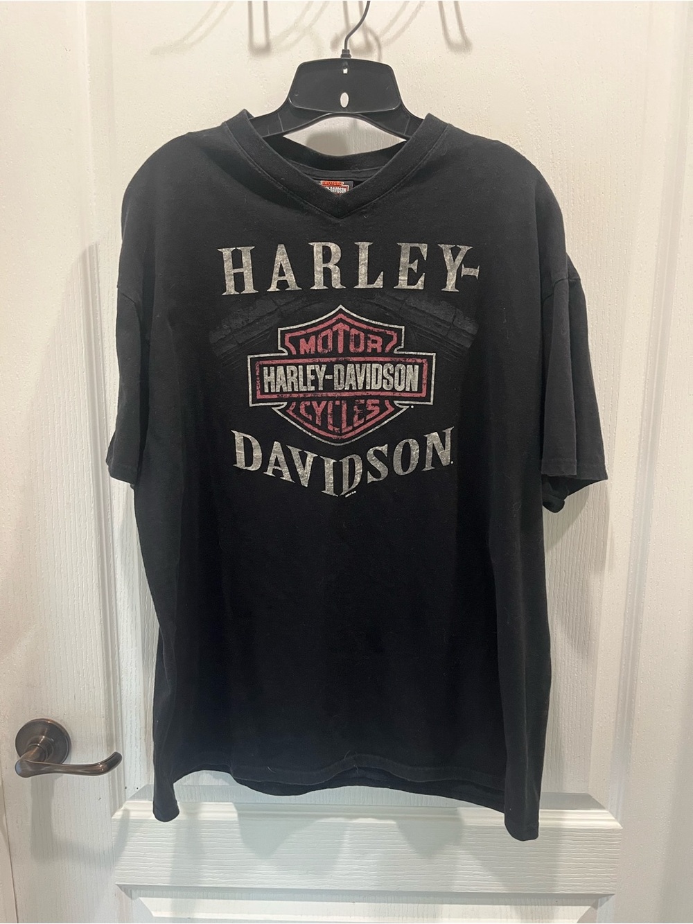 Harley-Davidson Black Short Sleeve Logo Tee with Pink Accent